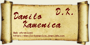 Danilo Kamenica vizit kartica